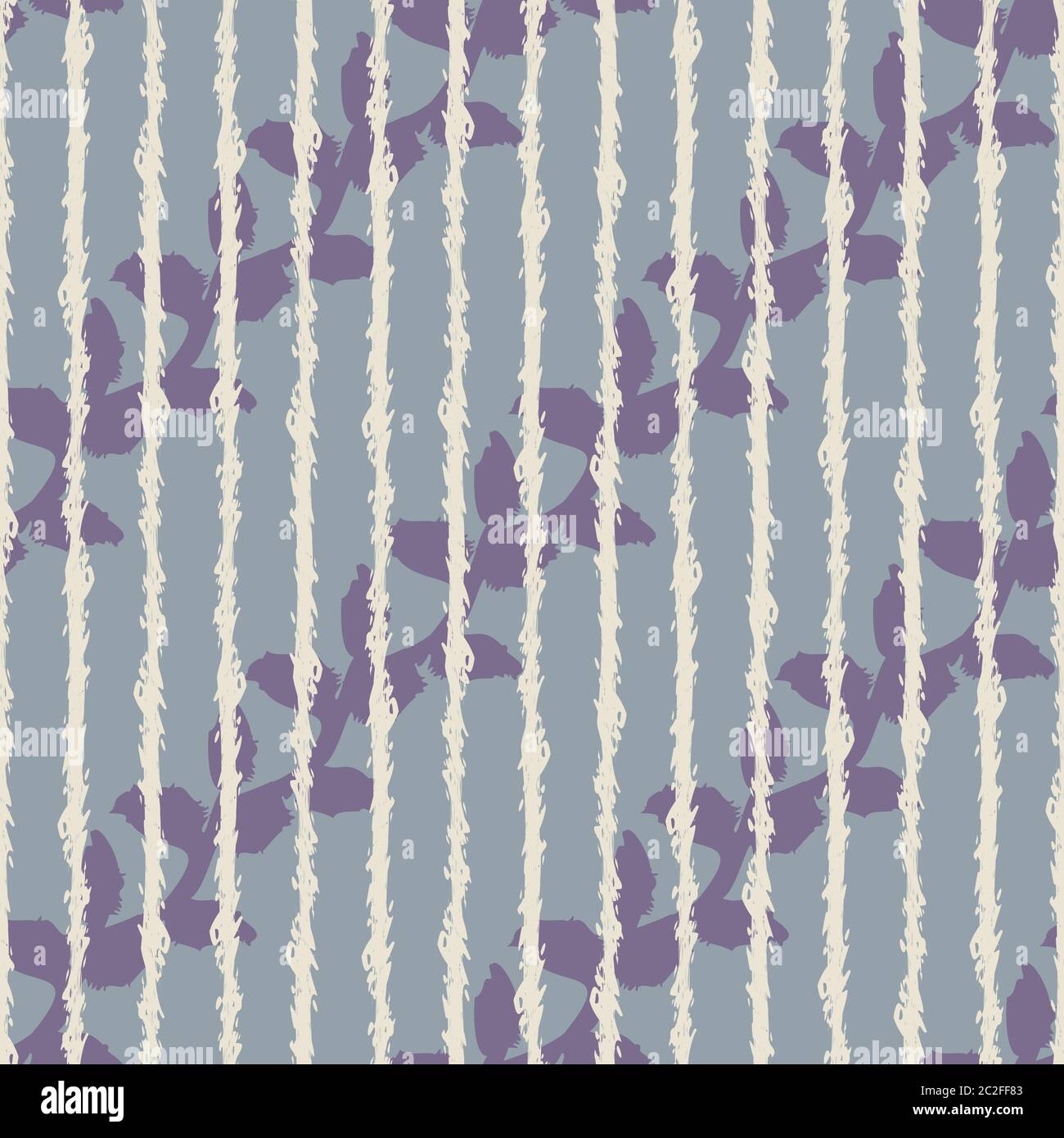 striped textural botanical seamless vector pattern Stock Vector
