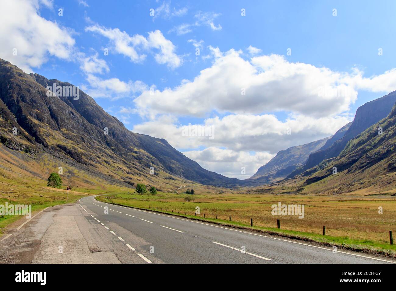 Road through Glen Coe Highlands Scotlands Stock Photo