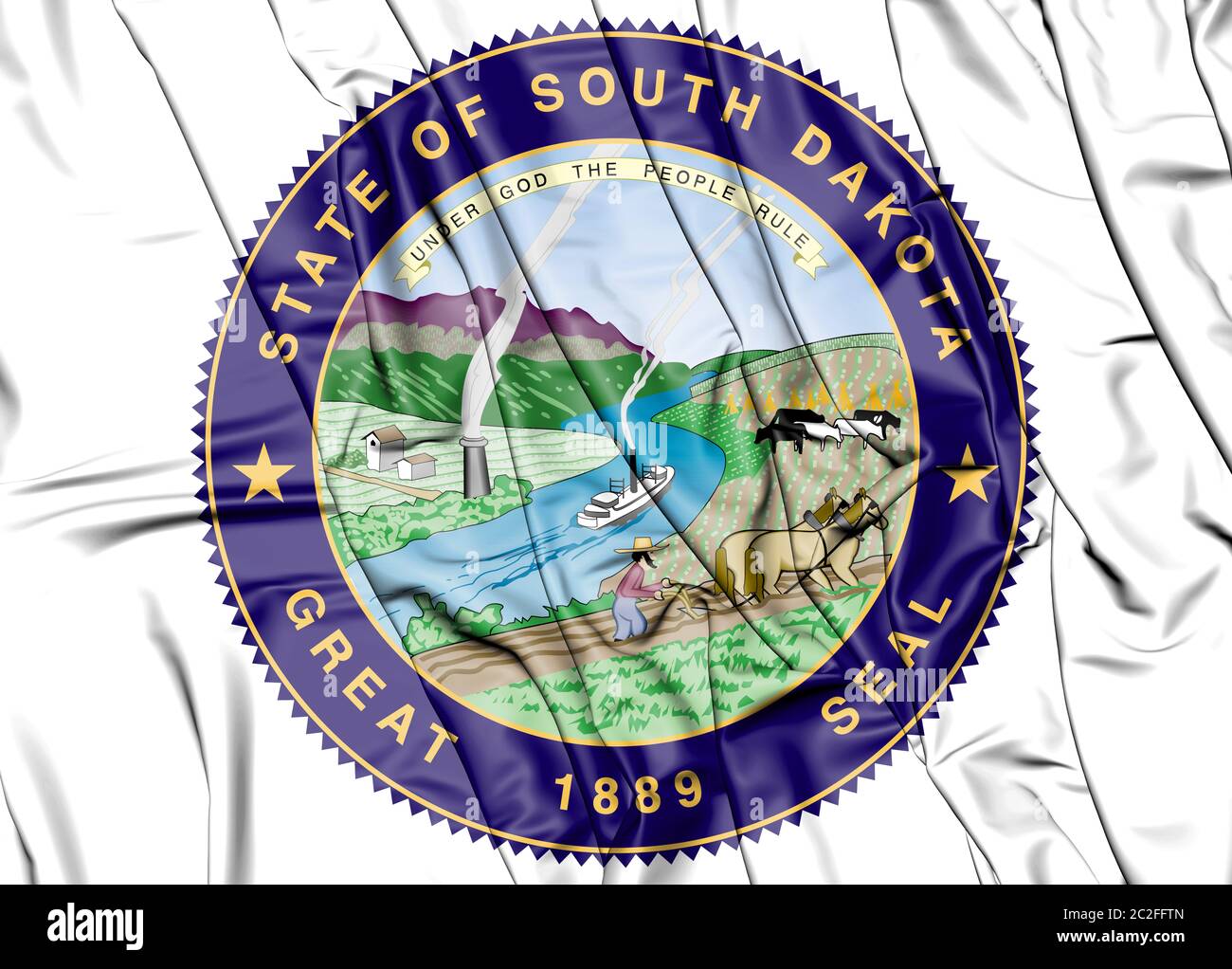 3D State Seal of South Dakota, USA. 3D Illustration Stock