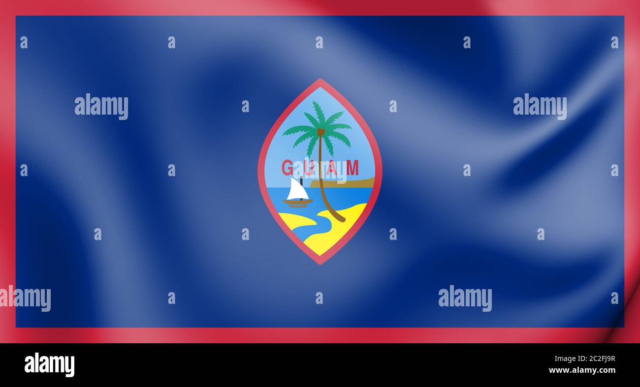 3D Flag of Guam. 3D Illustration Stock Photo - Alamy