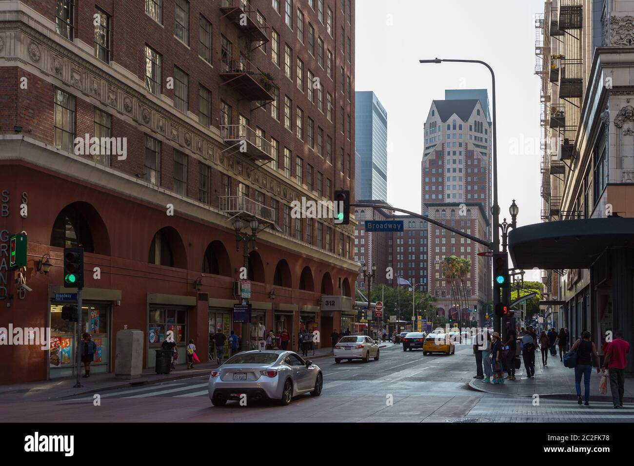 Los Angeles, California, USA- 11 June 2015: View of skyscrapers in Downtown. Urbanized landscape. Stock Photo