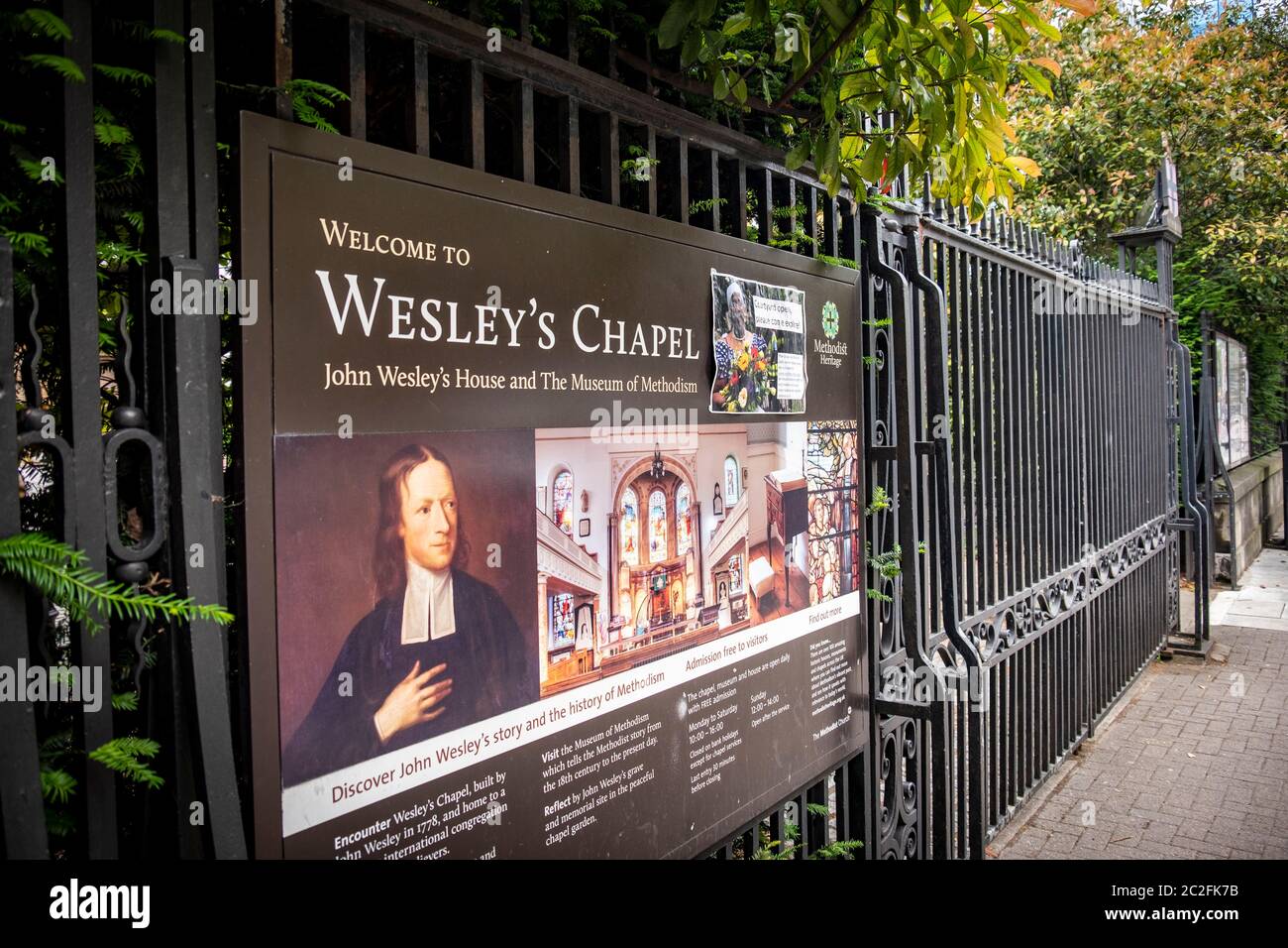 Wesley's Chapel- a Methodist church in the southern part of the London Borough of Islington Stock Photo