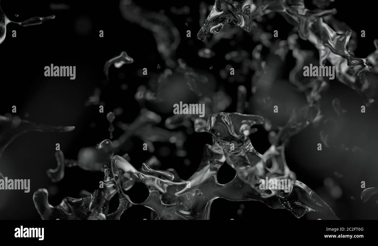 Water splash isolated on black background , 3D rendering Stock Photo ...