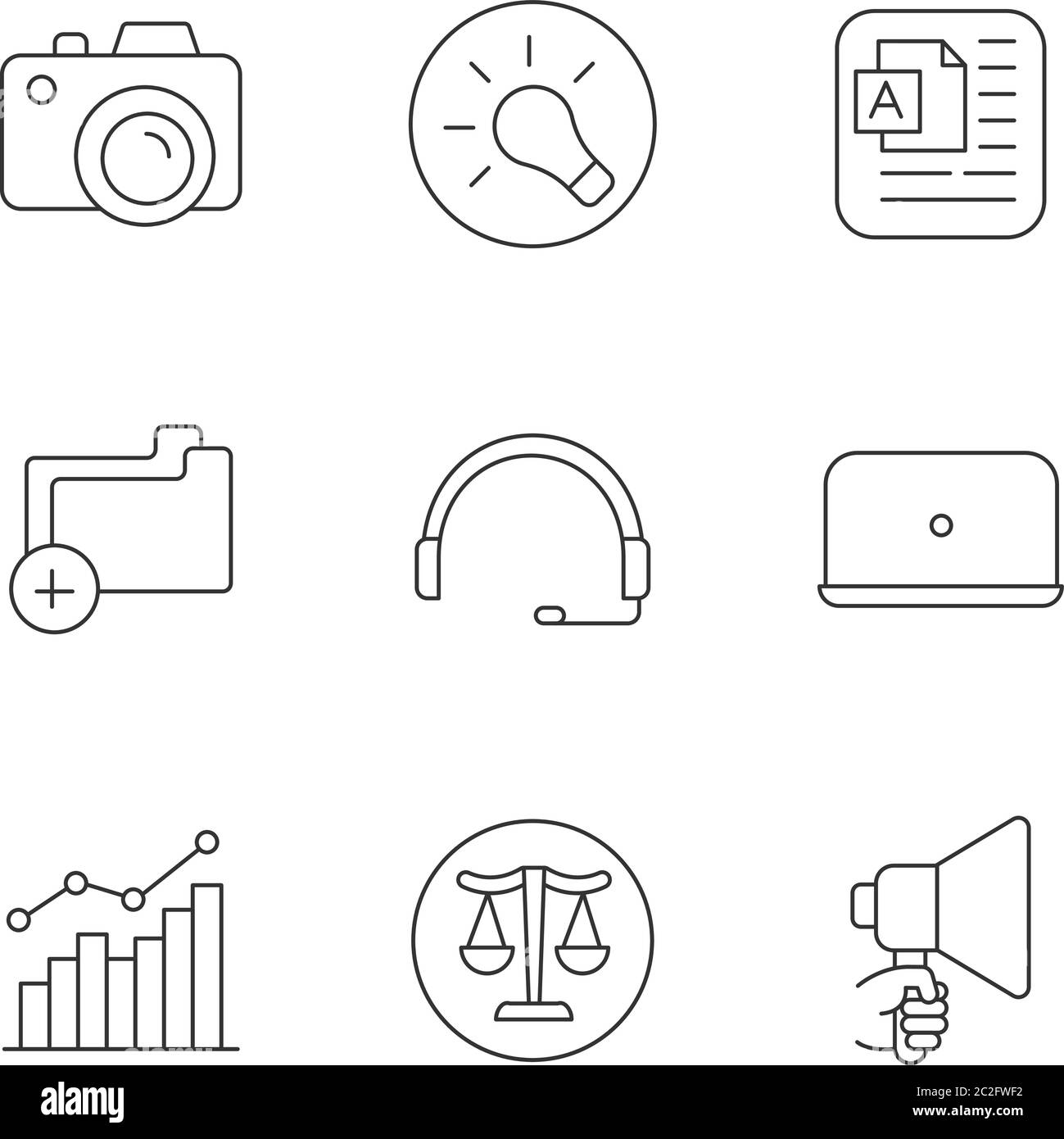 Remote work elements pixel perfect linear icons set Stock Vector Image ...
