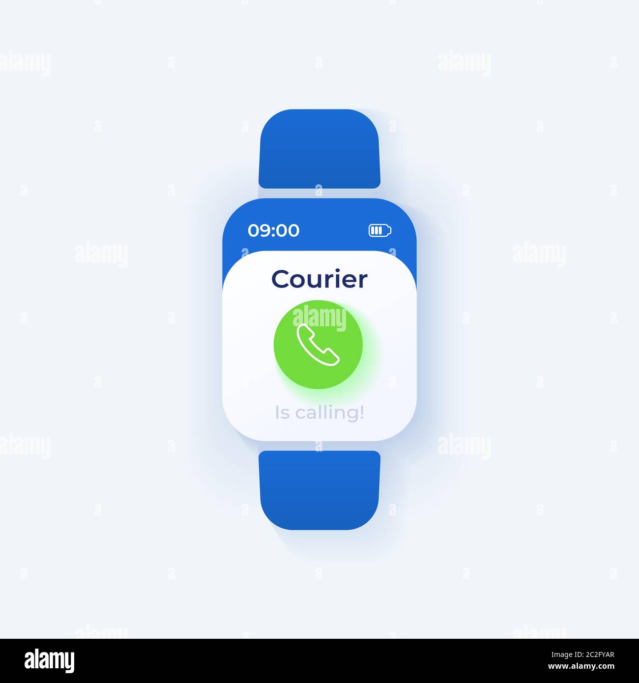Incoming call smartwatch interface vector template Stock Vector Image ...