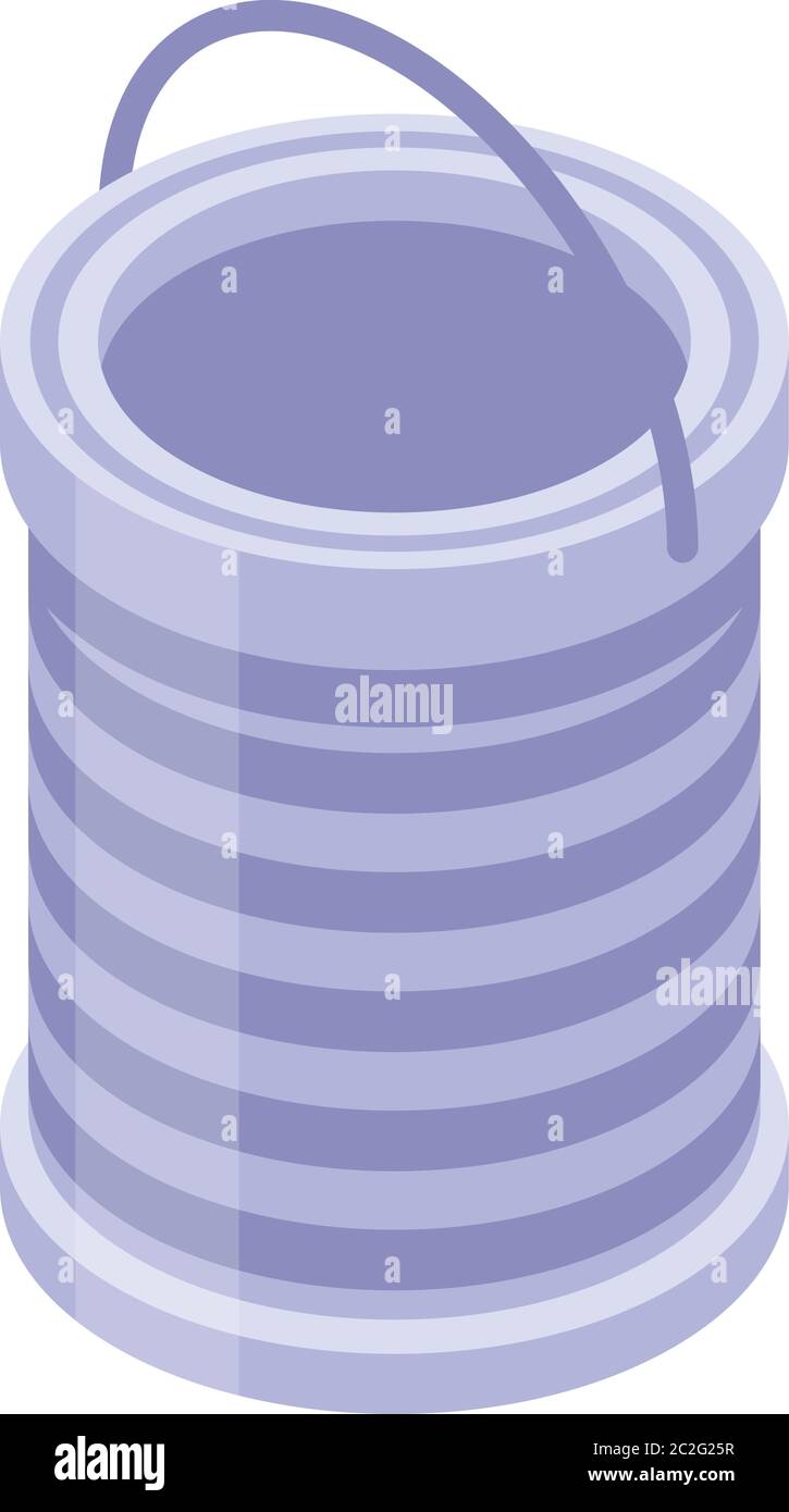 Metal filter bucket icon, isometric style Stock Vector