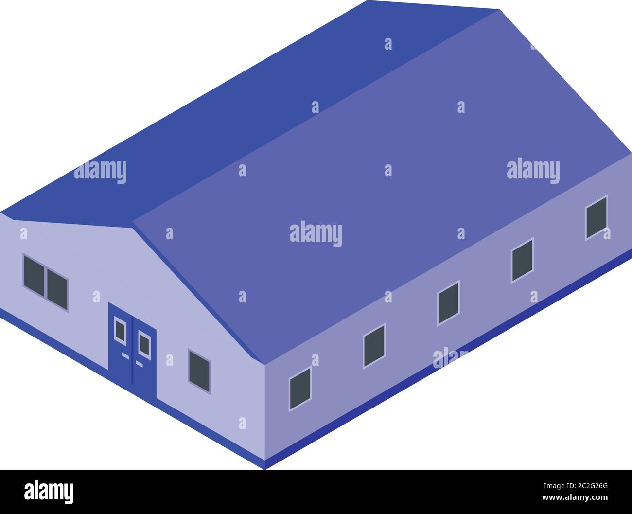 Fish farm building icon, isometric style Stock Vector