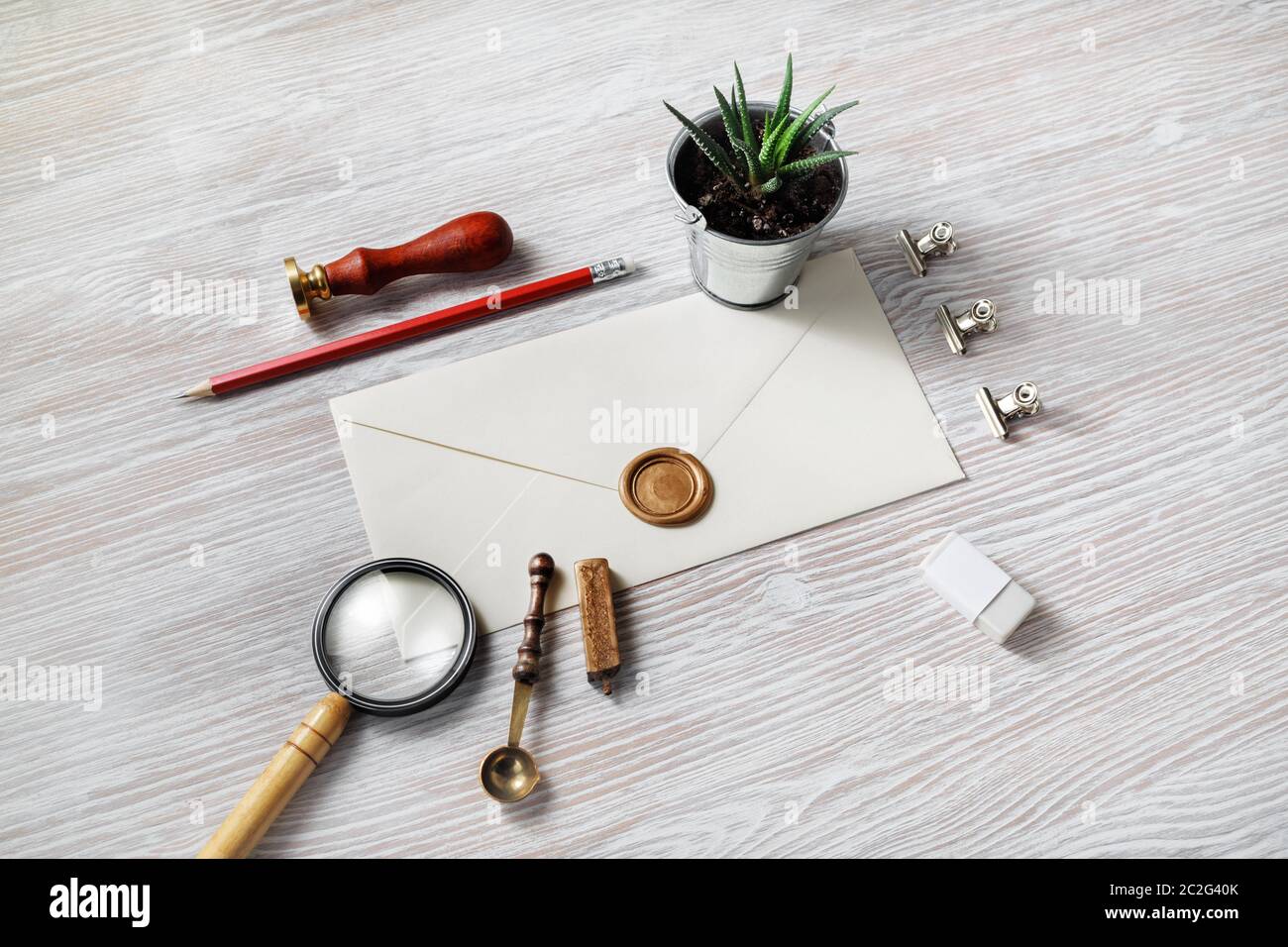 Vintage stationery set Stock Photo Alamy