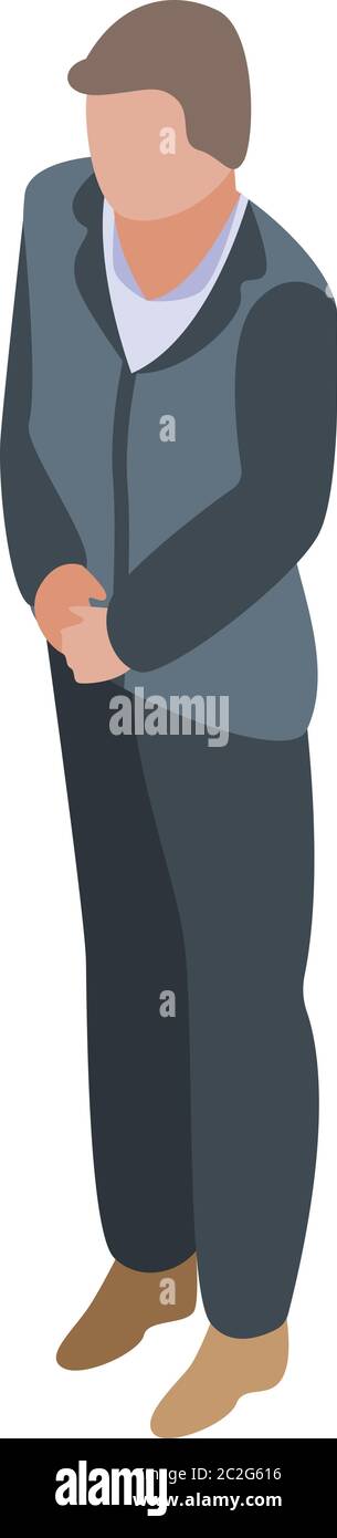 Strong personal guard icon, isometric style Stock Vector