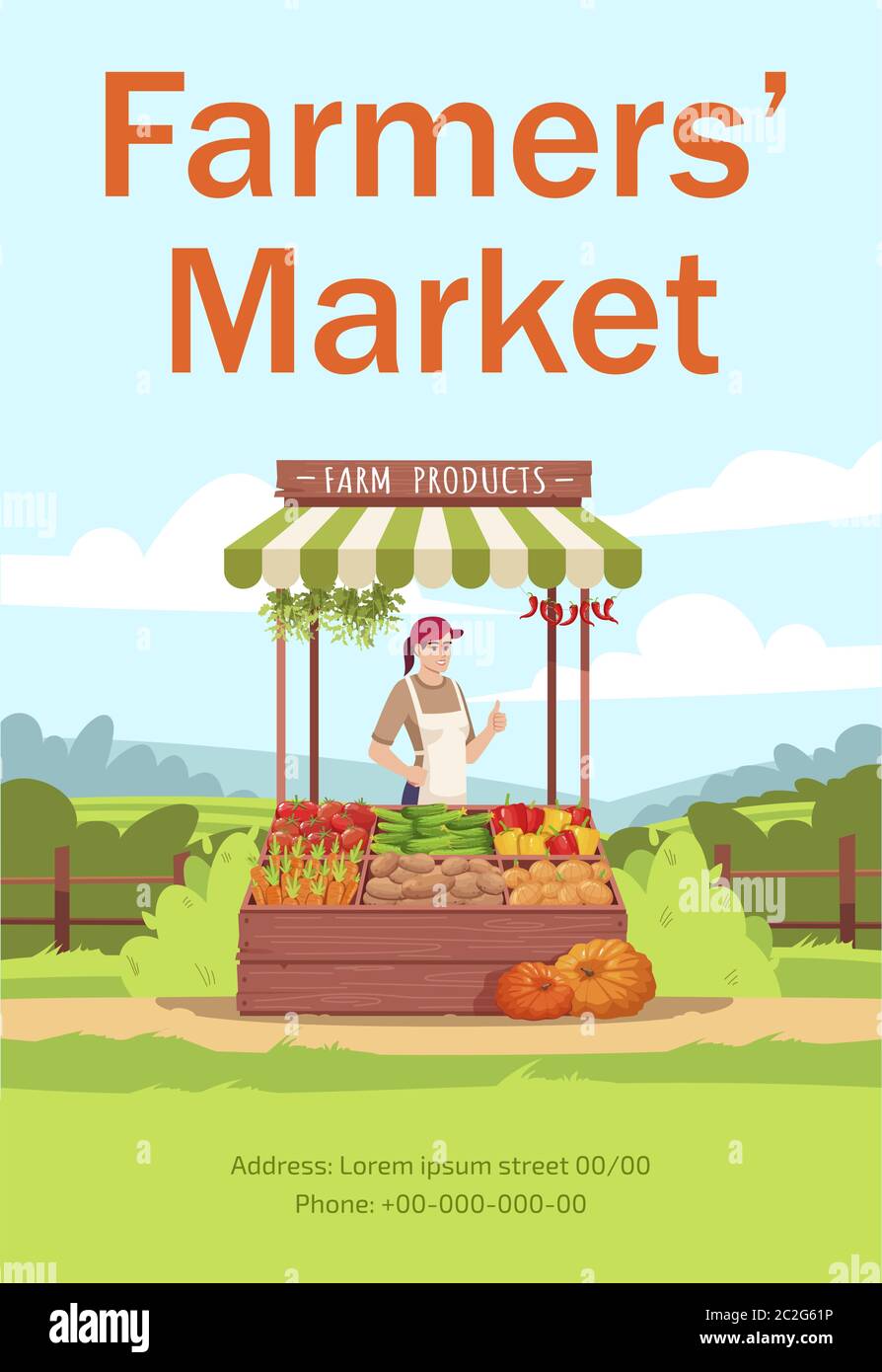 Farmers market poster template Stock Vector Image & Art - Alamy