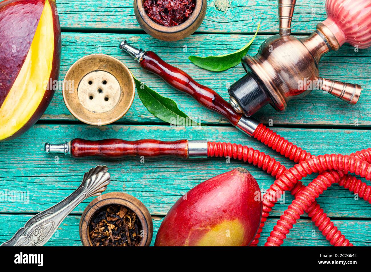 Details of the egyptian hookah.Shisha with mango flavor.Smoking apple tobacco Stock Photo Alamy