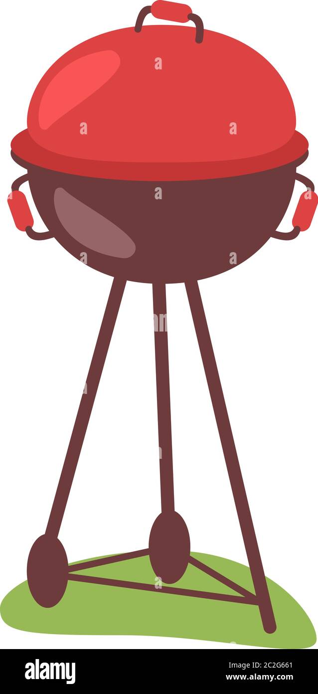 Backyard cooking semi flat RGB color vector illustration Stock Vector