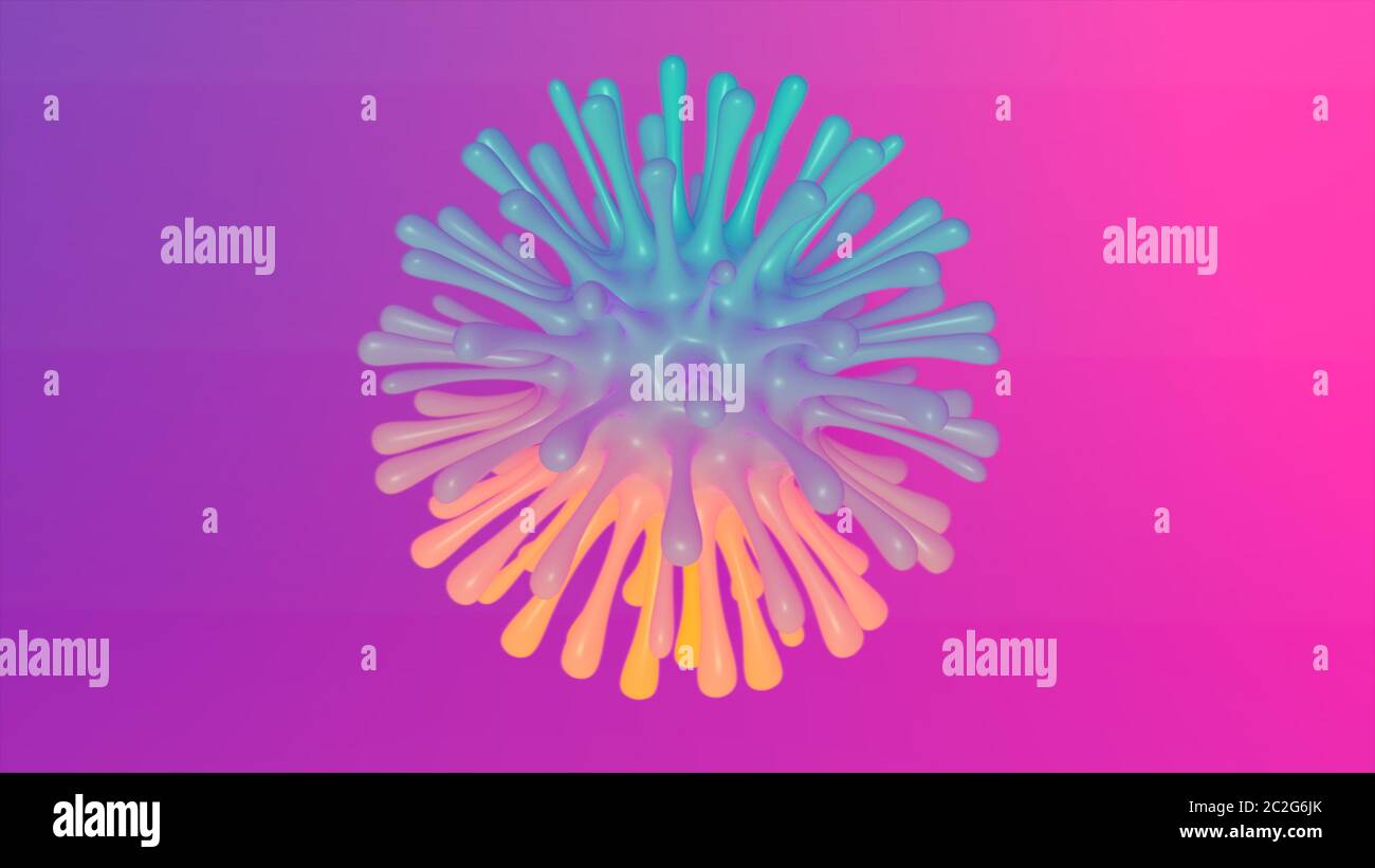 Corona virus. Viruses under microscope.Human immune system virus moving