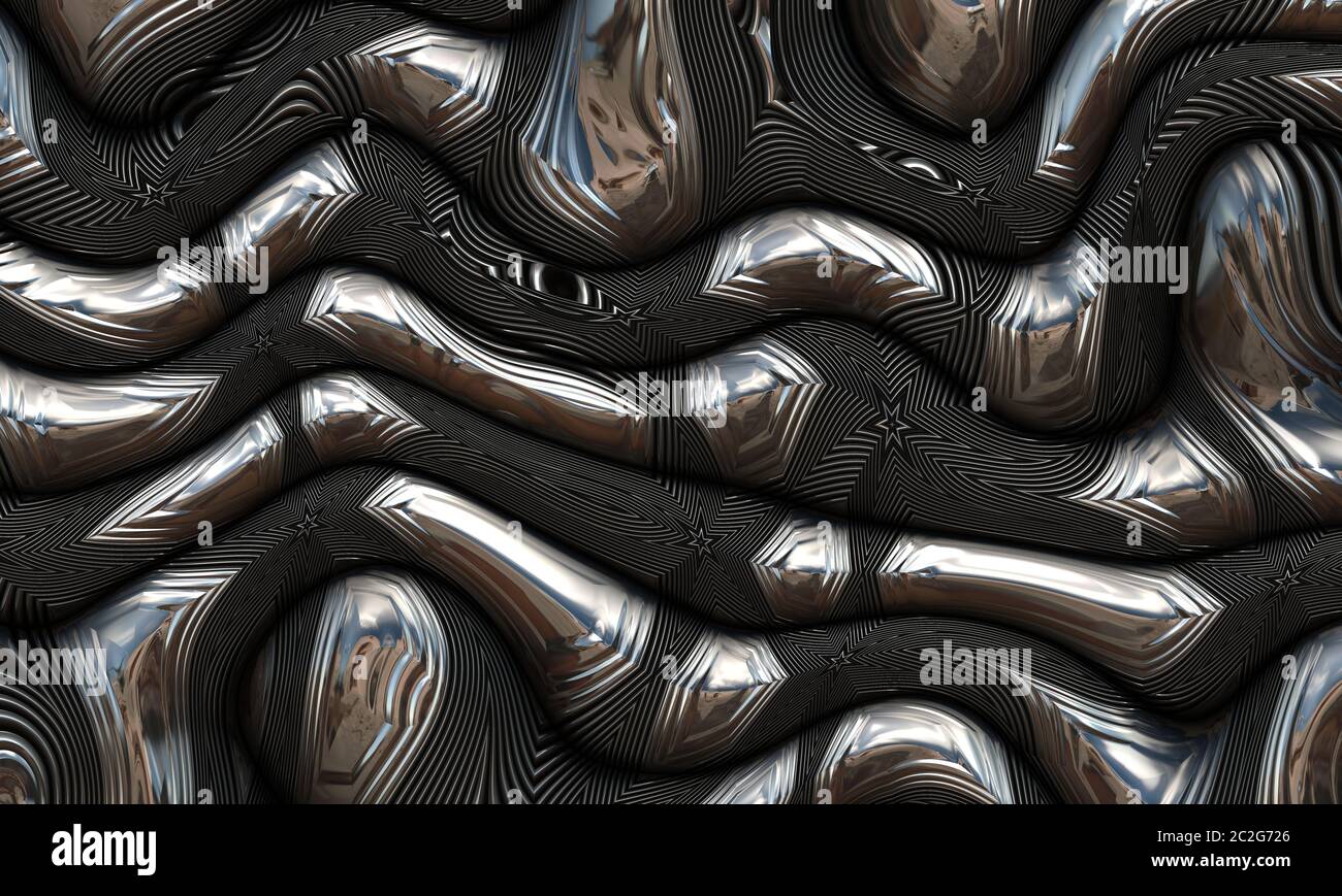 abstract futuristic metal Stock Photo
