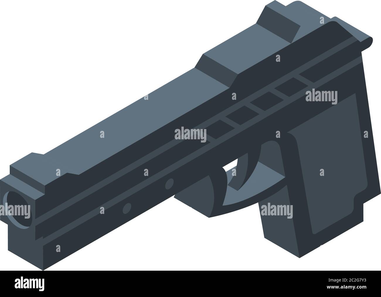 Policeman gun icon, isometric style Stock Vector