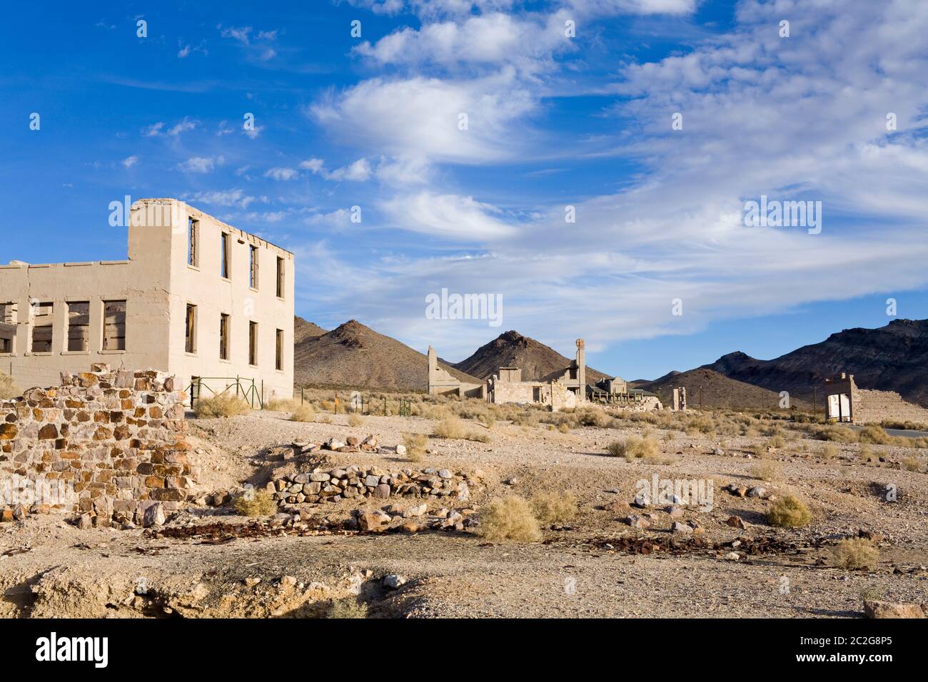School in the Rhyolite ghost town, Beatty, Nevada, USA, North America