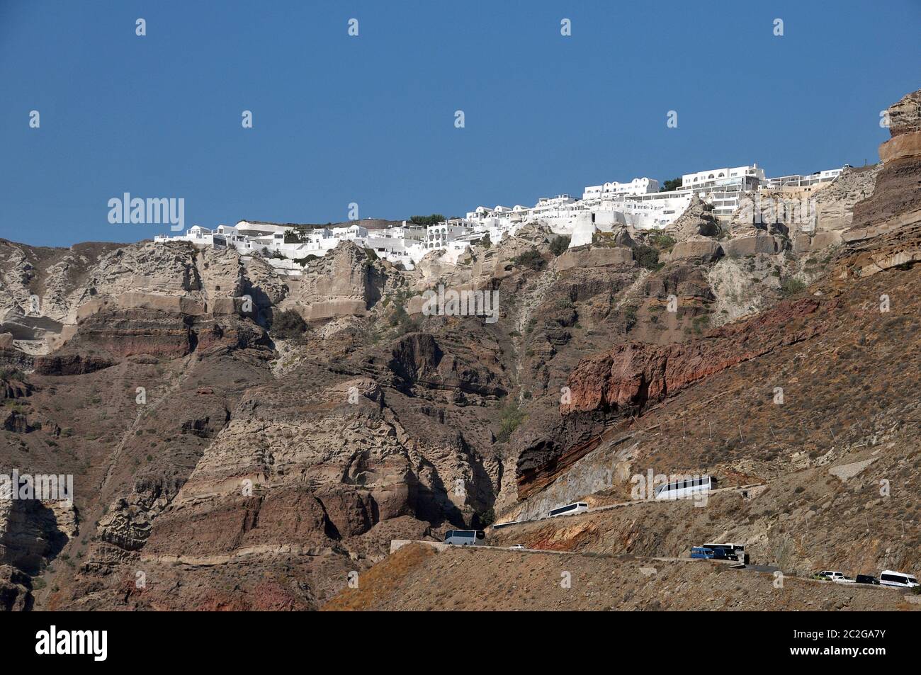 mountains of Santorini Stock Photo