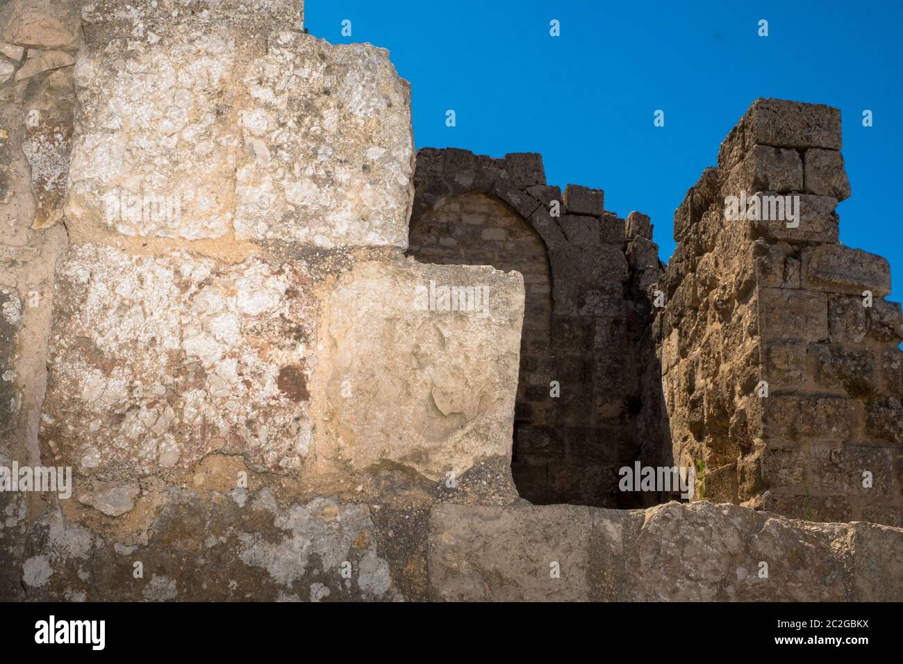 Ajloun Castle in north-western Jordan. Arab and crusaders fort. Stock Photo