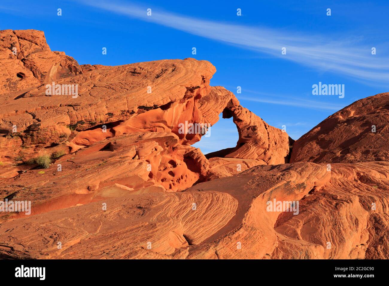 Natural Arch, Valley of Fire State Park, Overton, Nevada, USA Stock