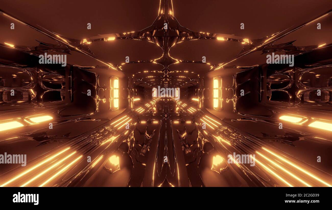 futuristic scifi alien tunnel building 3d rendering wallpaper ...
