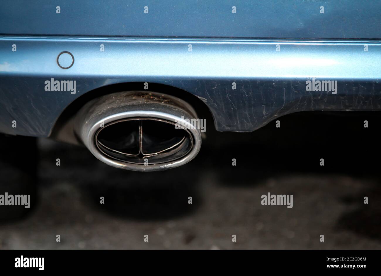 an exhaust of a car, diesel, gasoline Stock Photo