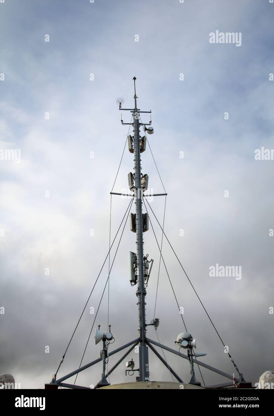 a radio mast for mobile phones and other Stock Photo