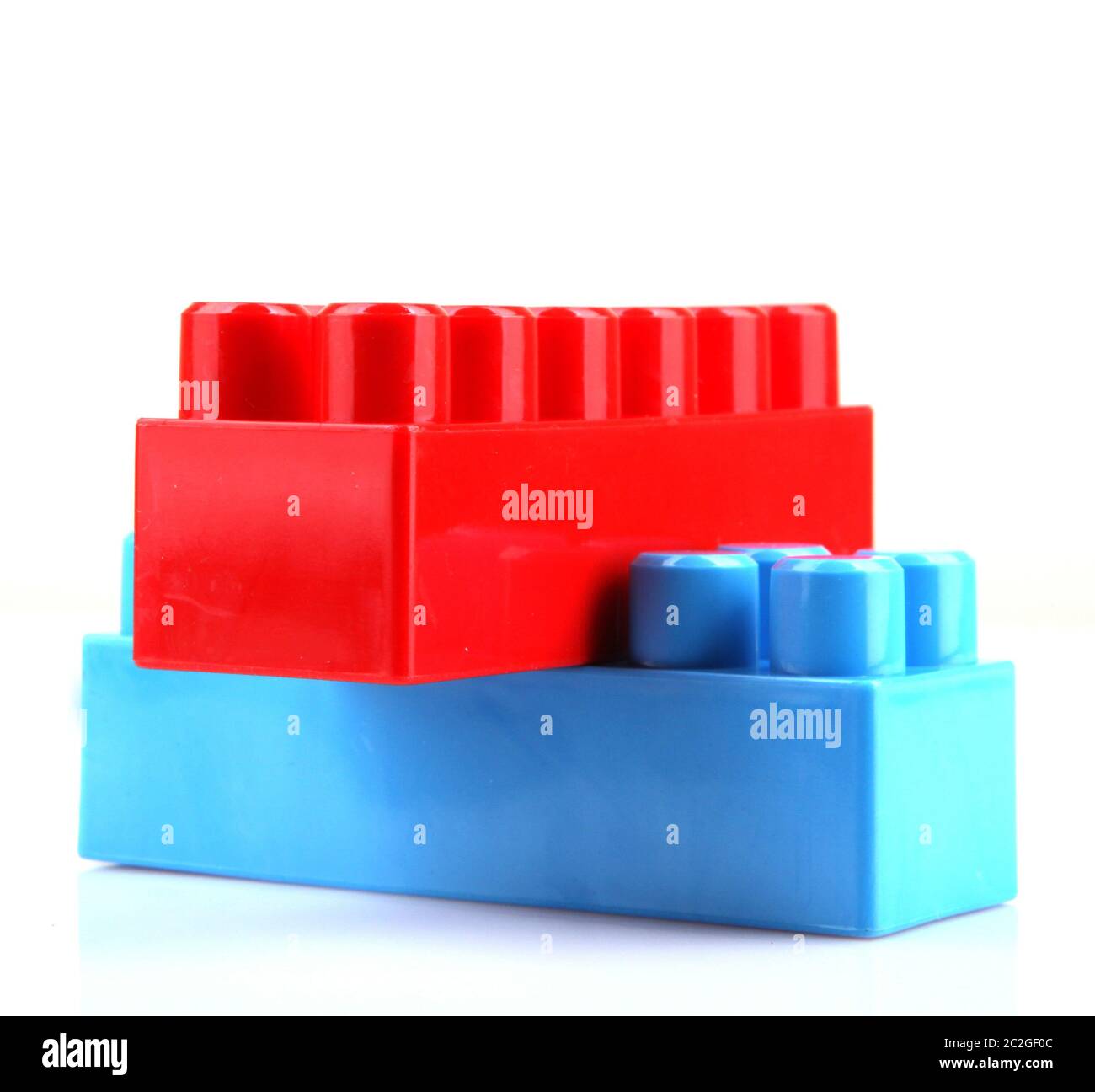 Close-Up Of Plastic Building Blocks Against White Background Stock ...