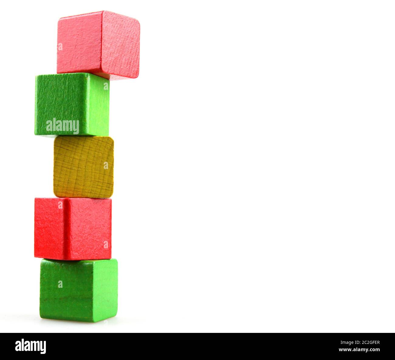 Studio Shot Of Colorful Toy Blocks Against White Background Stock Photo ...