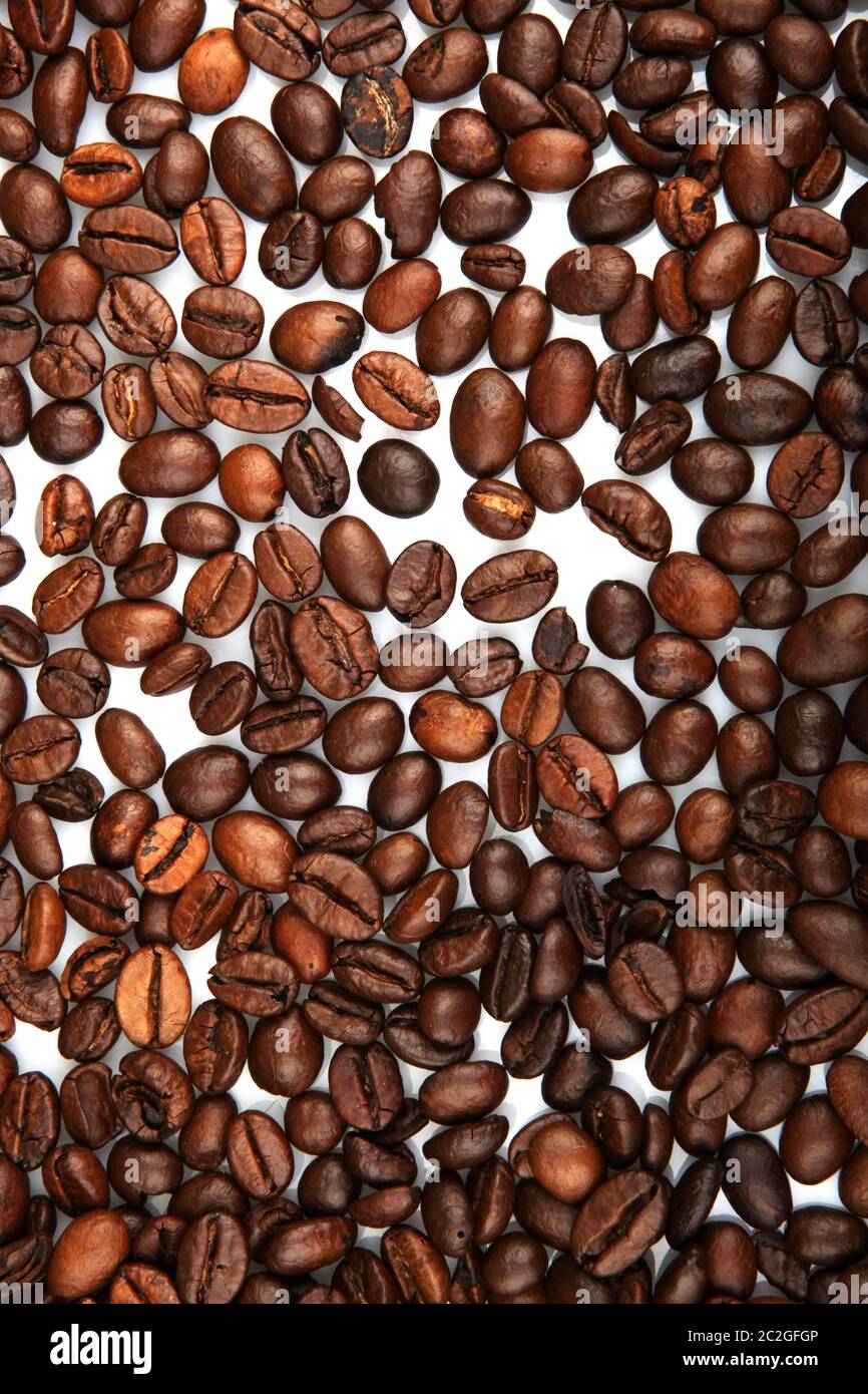 Fresh Roasted Coffee Beans Isolated On White Background Stock Photo - Alamy