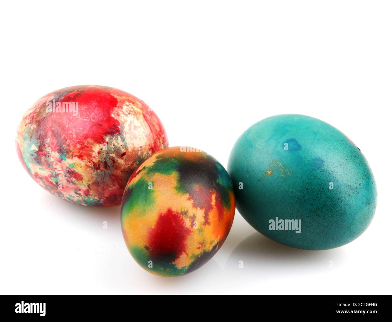 Easter eggs on white background Stock Photo - Alamy
