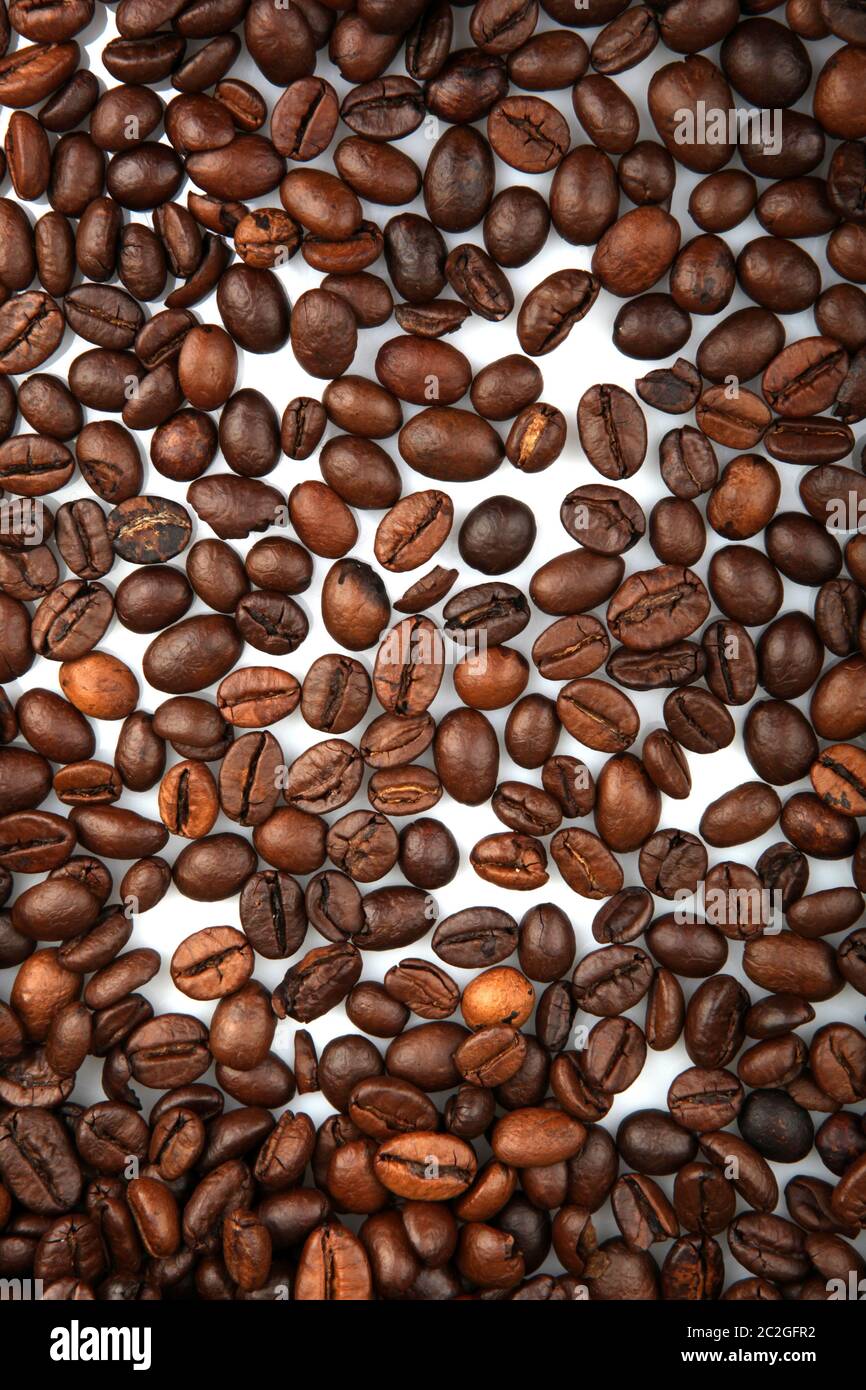 Fresh Roasted Coffee Beans Isolated On White Background Stock Photo - Alamy