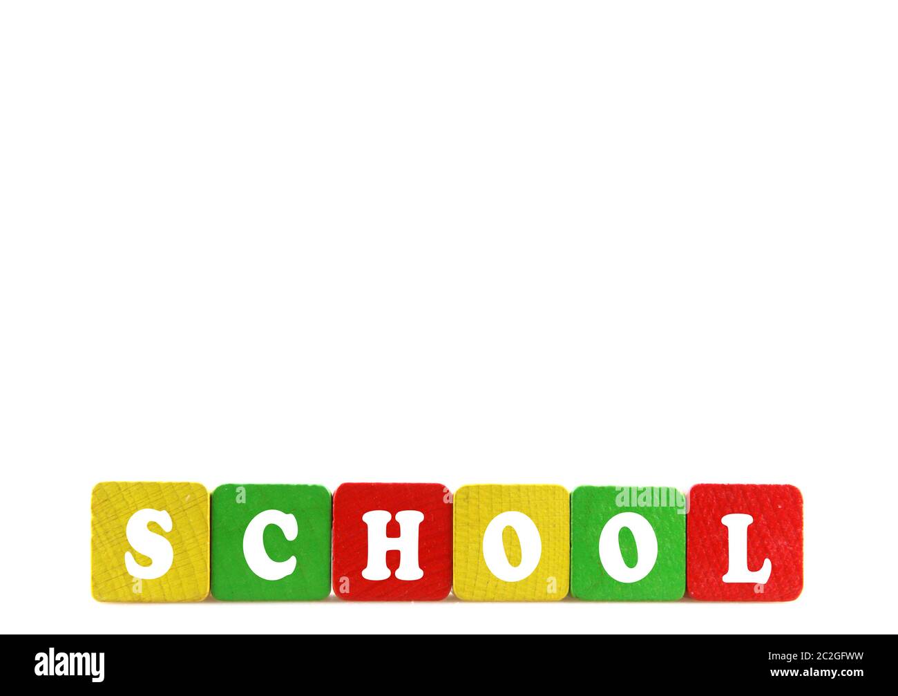 Studio Shot Of Colorful Toy Blocks Against White Background Stock Photo ...
