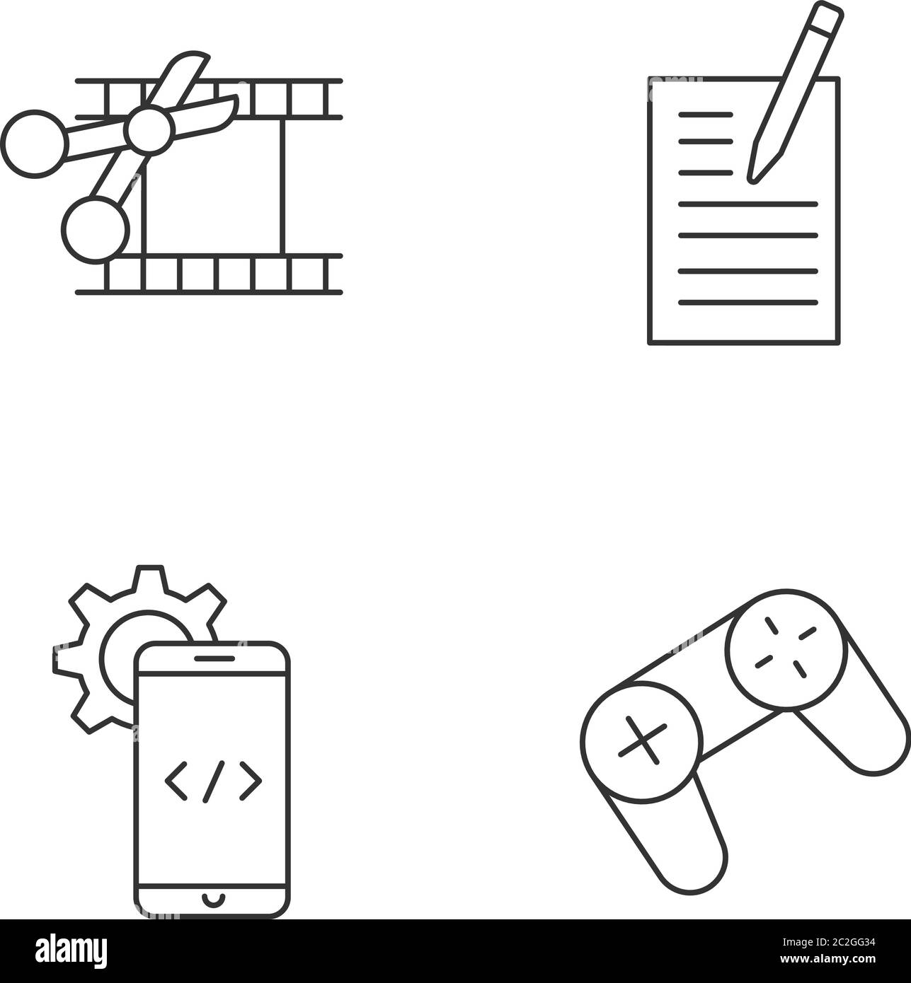 Work with technology pixel perfect linear icons set Stock Vector Image ...