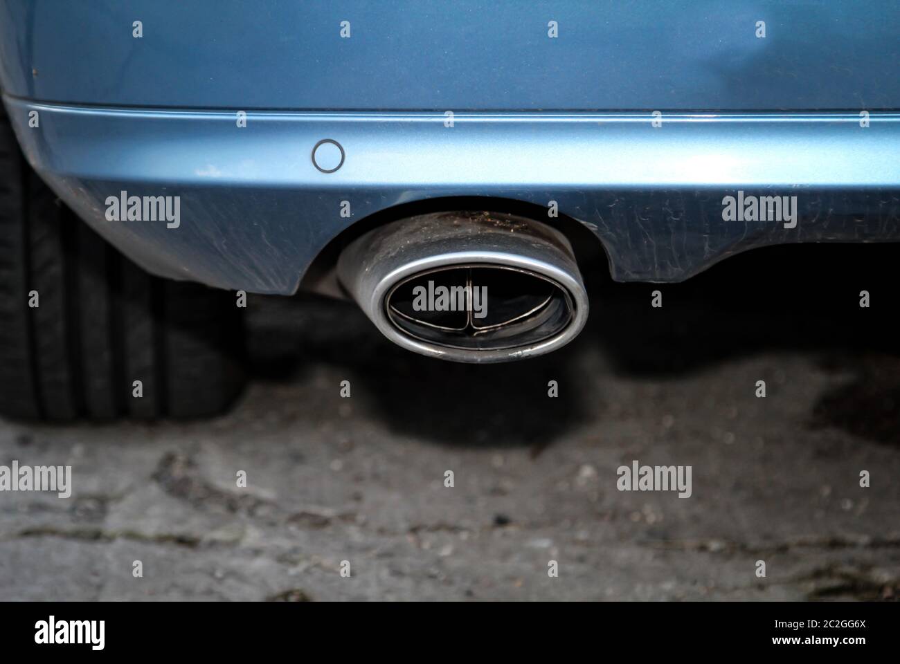 an exhaust of a car, diesel, gasoline Stock Photo