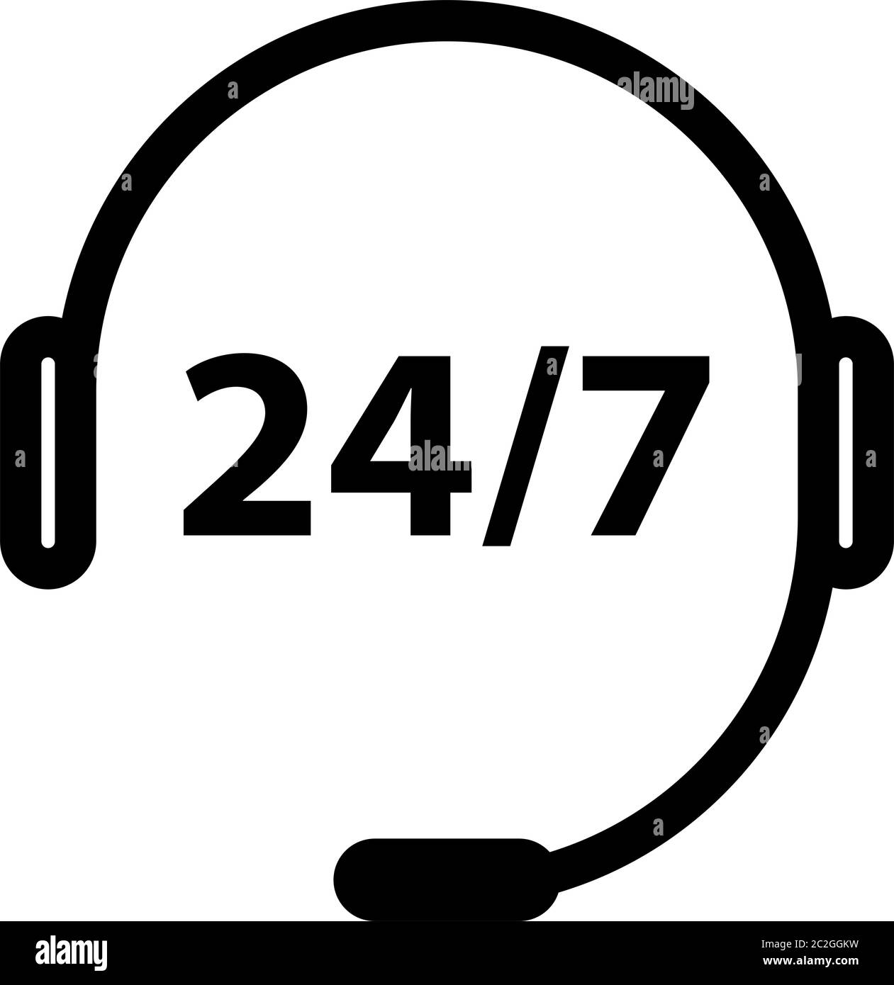 Phone Support Icon, Responsive 24/7, Twenty Four Hours A Day Throughout