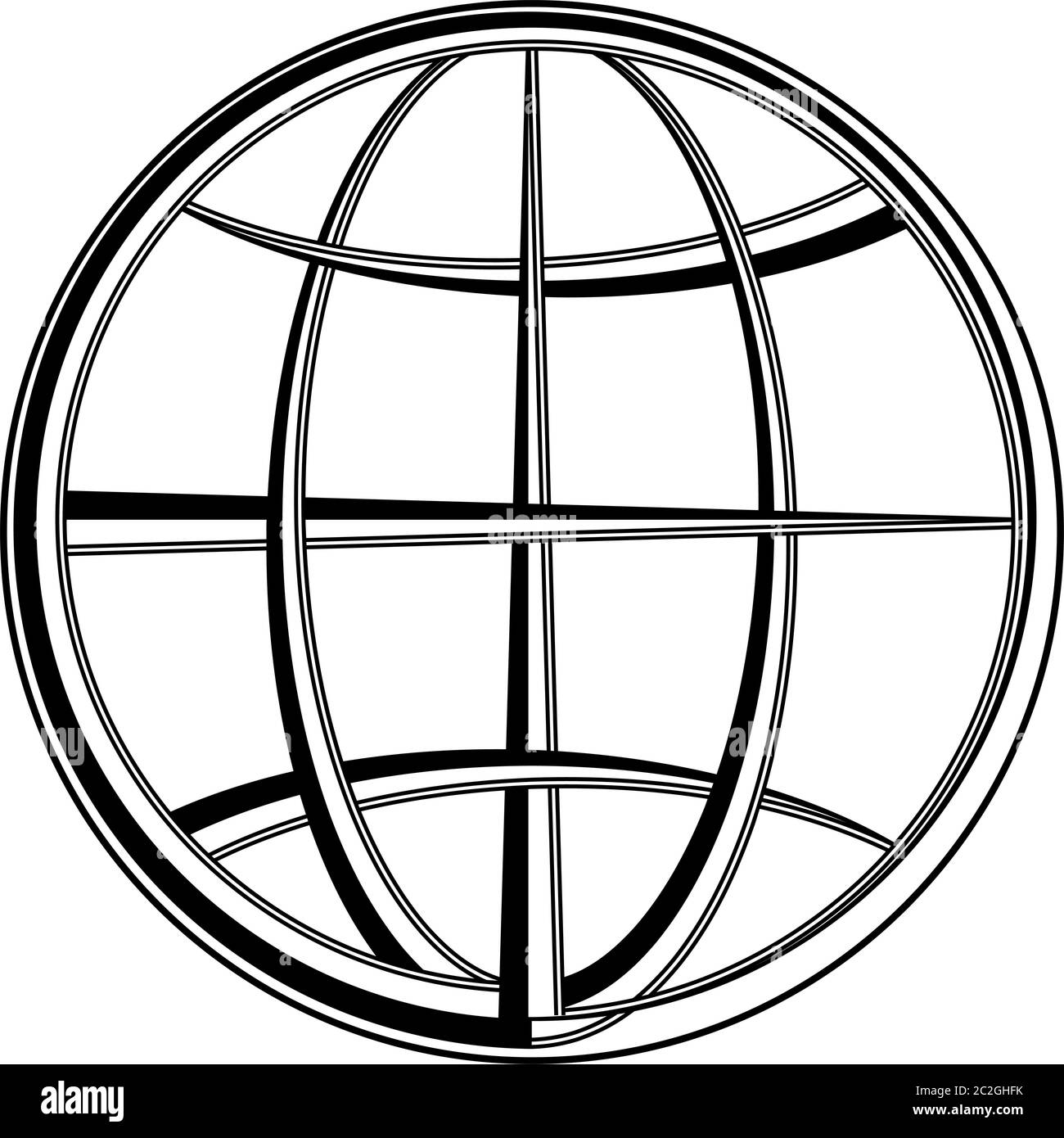 Globe Icon Calligraphic Vector Art Illustration Stock Vector Image ...