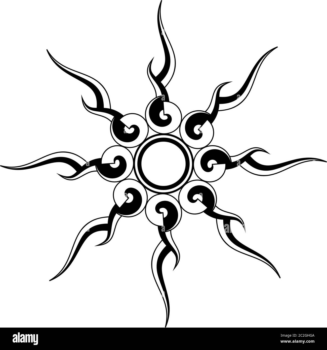 Tribal sun (Joy, eternity) sun life original tribal tattoo design