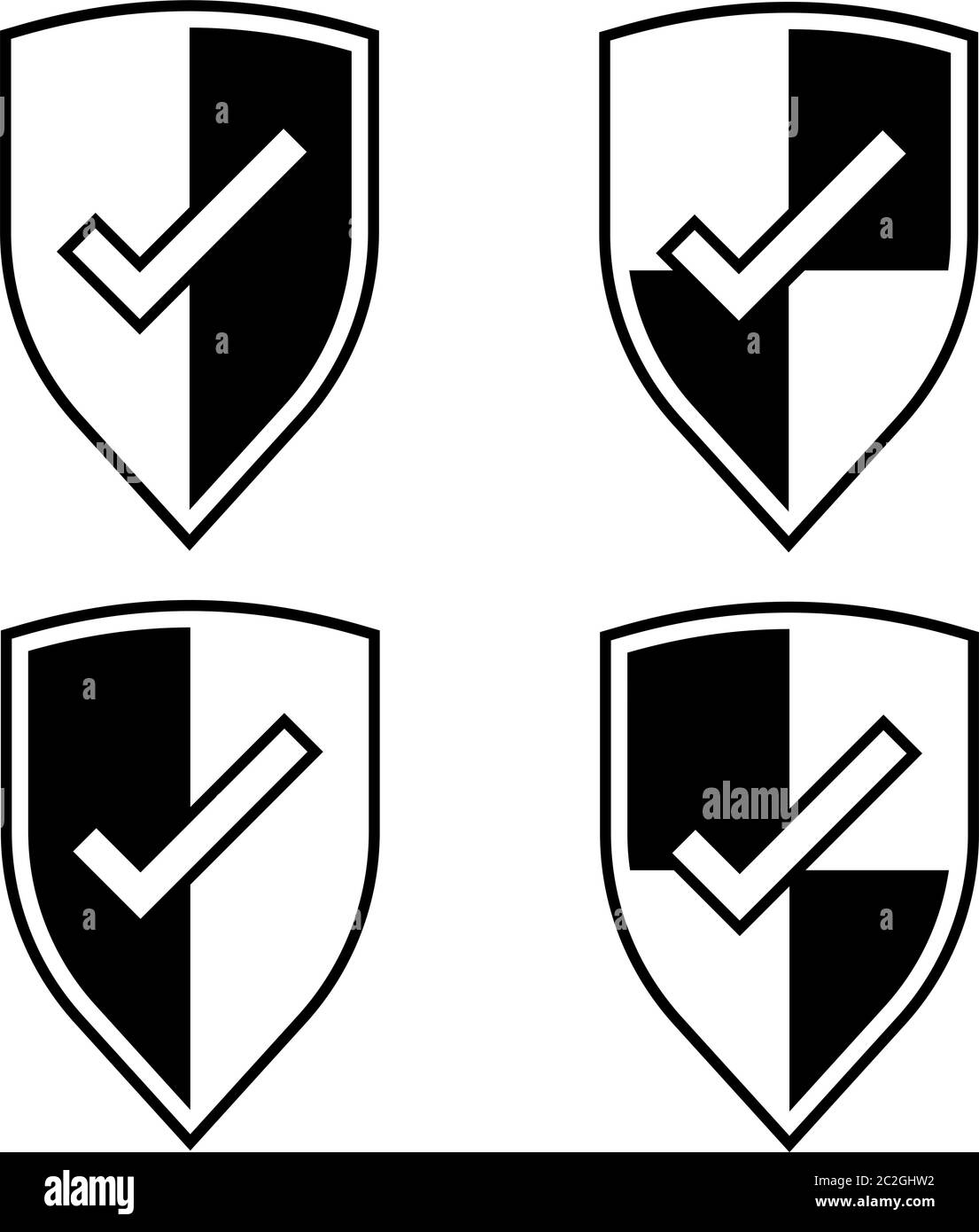 Shield With Check Mark Icon Design Vector Art Illustration Stock Vector ...