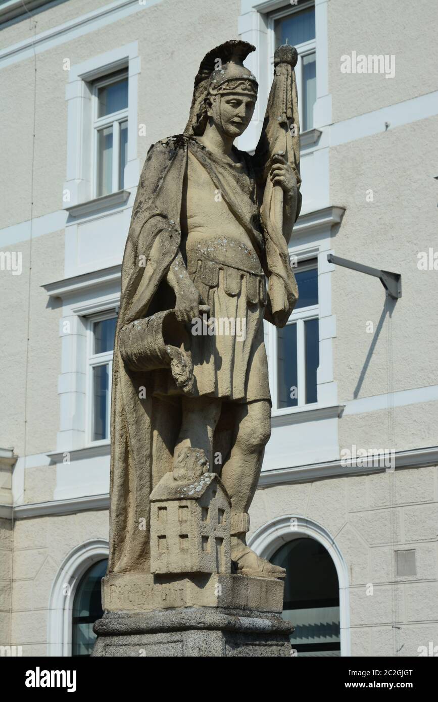 Sculptur of holy Florian Stock Photo