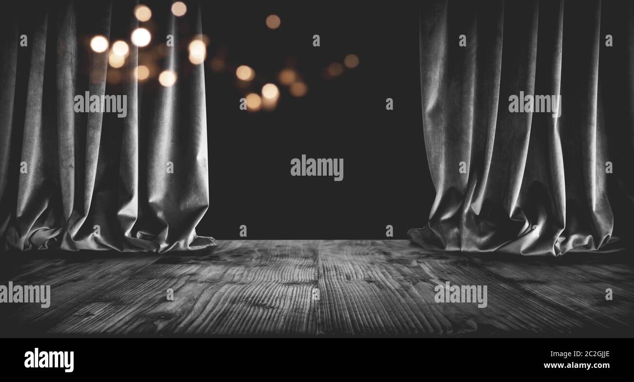 Dark theater stage with magical lights for a halloween background Stock  Photo - Alamy, image size:1300x783