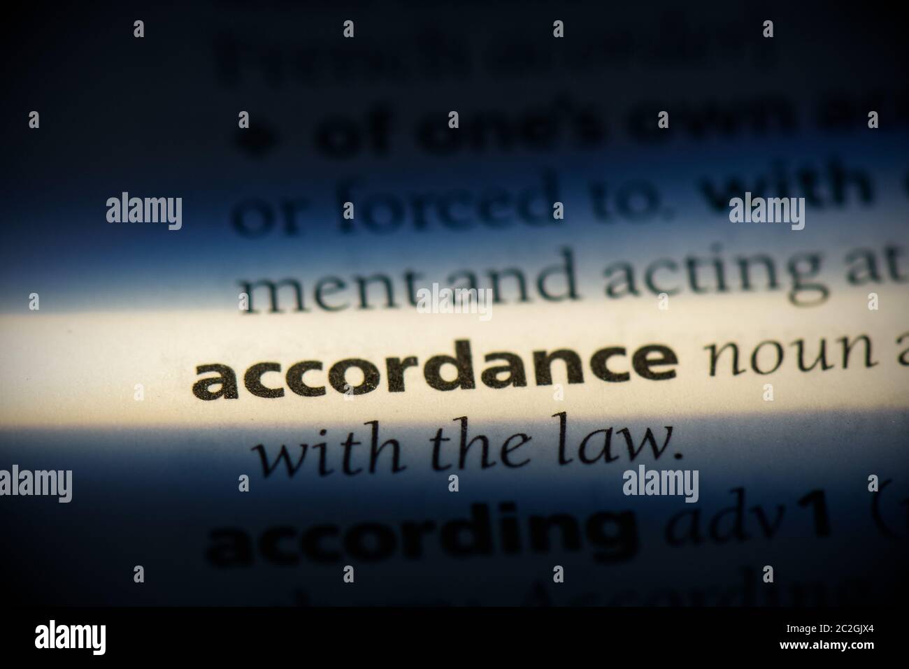accordance word in a dictionary. accordance concept, definition Stock