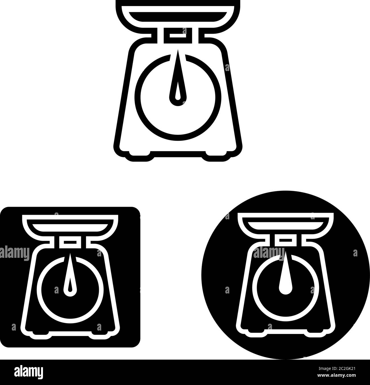 Kitchen Weight Scale Icon Vector Art Illustration Stock Vector Image ...
