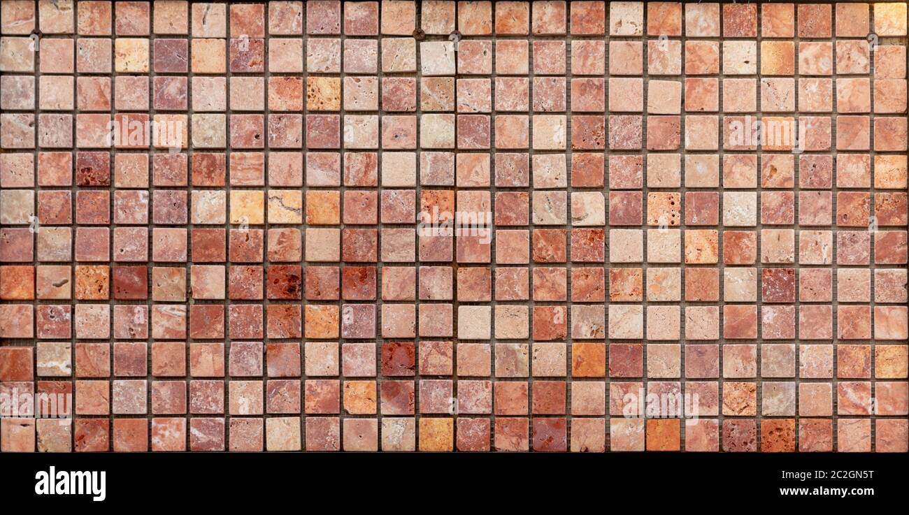 Travertine tile ceramic, mosaic square design seamless texture Stock Photo