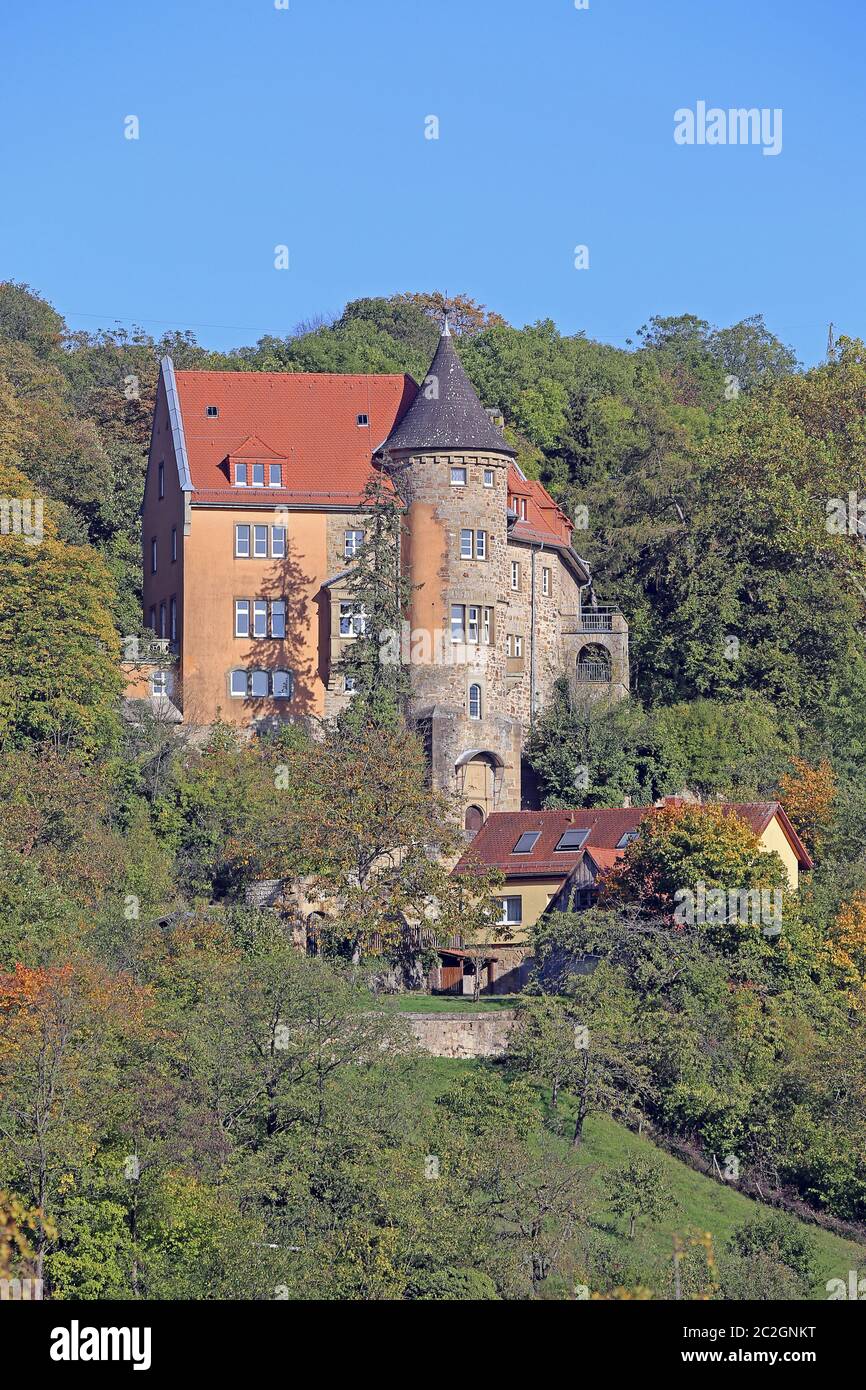 The castle above Rotenberg near Rauenberg in October Stock Photo