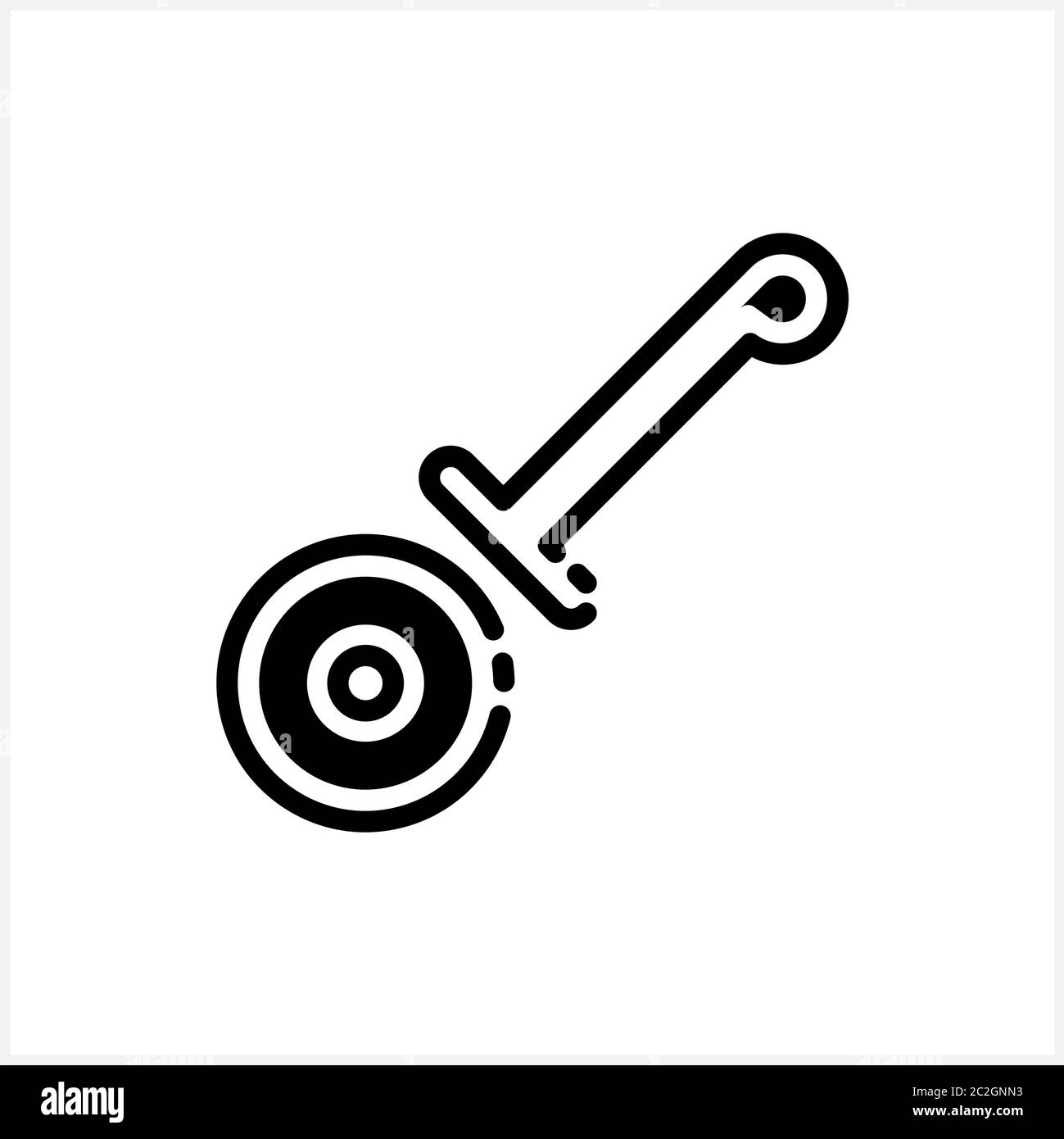 Pizza Cutter Icon, Pizza Slice Cutter Vector Art Illustration Stock