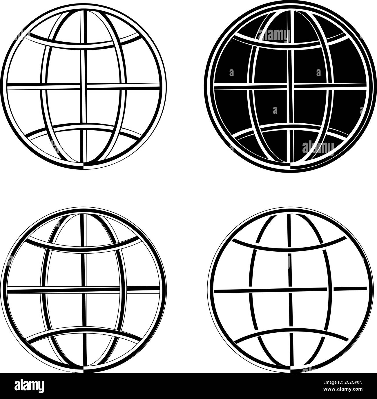 Globe Icon Collection Vector Art Illustration Stock Vector Image & Art ...