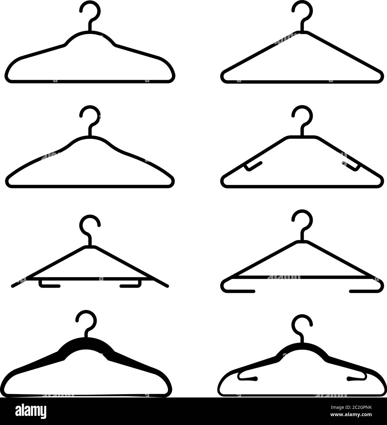 Cloth Hanger Icon Collection Vector Art Illustration Stock Vector