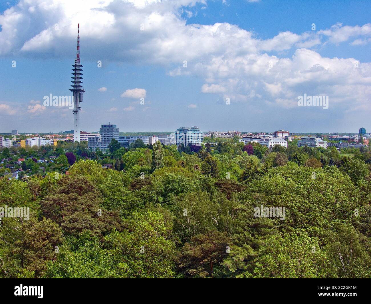 Hannover Panorama withe the Eilenriede forest Stock Photo Alamy
