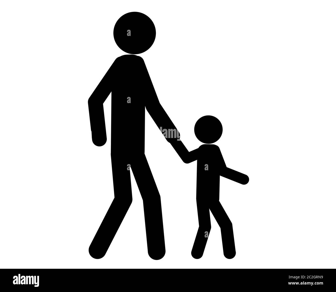 Mann und Kind beim spazieren gehen Hand in Hand Stock Photo