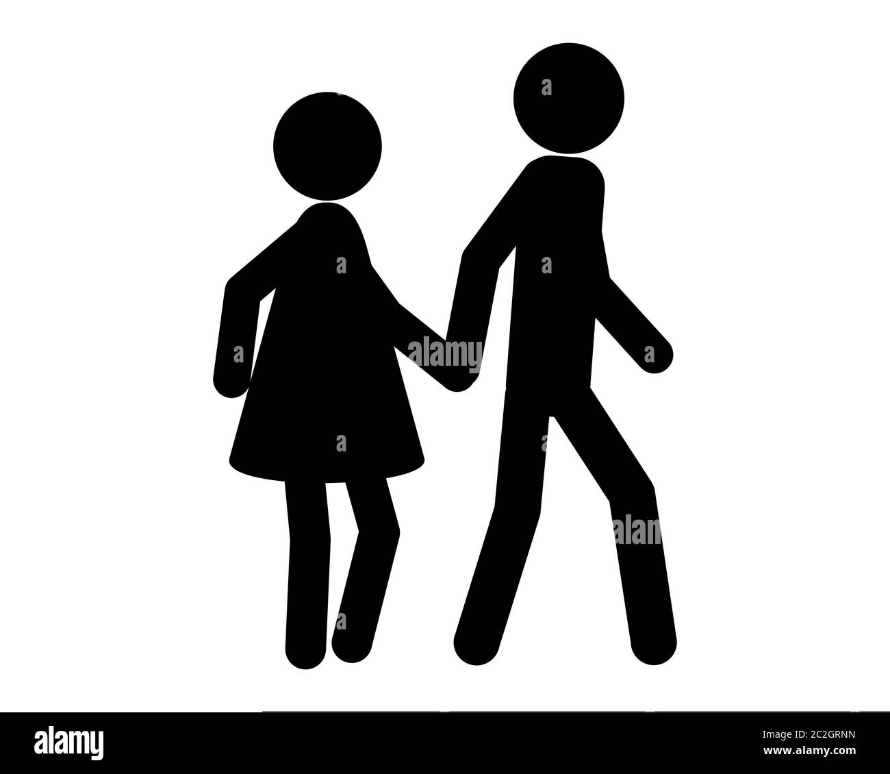 Mann und Frau beim spazieren gehen Hand in Hand Stock Photo